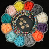 DIY Jewelry Making Kits Polymer Clay Beads and Alloy Enamel Charms, Mixed Color