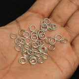 7mm, Brass Jump Rings Silver