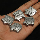 5 Pcs, 35x32mm Aluminium Fish Beads