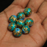 10 pcs 12mm Meenakari Round Beads