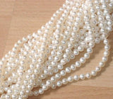 1 String, Acrylic Japanese Pearls Beads White