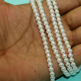 1 String, Acrylic Japanese Pearls Beads White