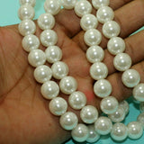 1 String, Acrylic Japanese Pearls Beads White