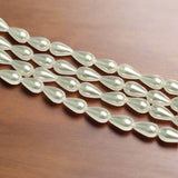 1 String, White Japanese Drop Acrylic Pearls Beads