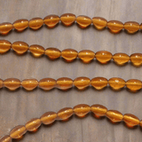 5 Strings Glass Oval Beads Brown 6x4 mm