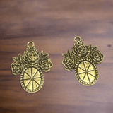 10 Pcs, 32x23mm German Silver Golden Pendants