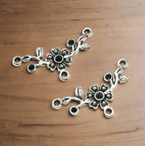 4 Pcs, 31x13mm German Silver Pendants