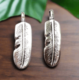 2 Pcs, 2.5 Inches German Silver Prime Leaf Pendant