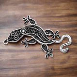 14 Pcs German Silver Lizard Pendant 45x22mm