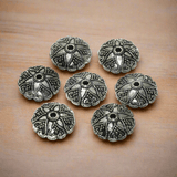 50 Pcs German Silver Beads Caps 13mm