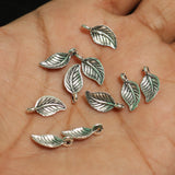 15x6mm German Silver Leaf Charms