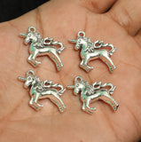 10 Pcs, 20x26mm German Silver Unicorn Charms