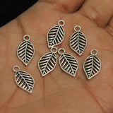 19x10mm German Silver Leaf Charms