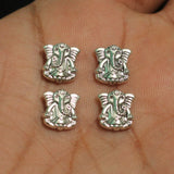 10x10mm German Silver Ganesha Spacer Beads