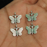 14x14mm German Silver Butterfly Charms