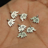 10x10mm German Silver Elephant Charms