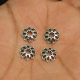 10mm German Silver Flower Bead Caps