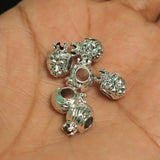 10 Pcs, 12x7mm German Silver Monkey Face with Crown Connectors