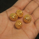 10 Pcs, 15x15mm, German Silver Golden Plated Beads