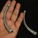 1 Pair, 4 Inches German Silver Hasli Tube Pipe