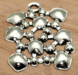 10 German Silver Pendant Charm 28x21mm