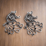 1 Pc, 2.5x1.5 Inches German Silver Peacock Pendants