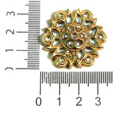 4 Pcs, 30mm, Kundan Connectors Golden