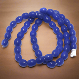 1 String 8x6mm Jaipuri Beads Blue Oval