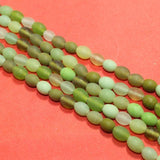 1 String 10x8mm Matte Finish Oval Glass Beads