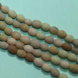 1 String 10x8mm Matte Finish Oval Glass Beads