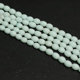 1 String Matte Finish Oval Glass Beads 10x8 MM