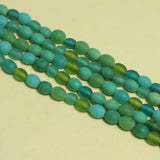 1 String 10x8mm Matte Finish Oval Glass Beads