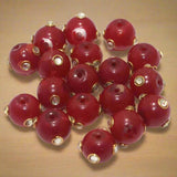 20 pcs 12mm Glass Kundan Beads Round