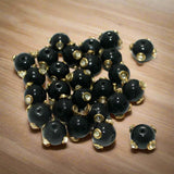 20 pcs 10mm Glass Kundan Beads Round