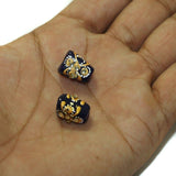 5 Pcs, 14x10mm Handpainted Kundan Work Tumble Beads