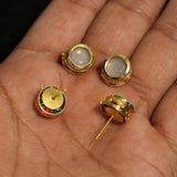 4 Pairs, 10mm Kundan Earring Studs