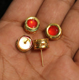 4 Pairs, 10mm Kundan Earring Studs