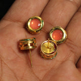 3 Pairs, 10mm Kundan Earring Studs