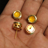 4 Pairs, 10mm Kundan Earring Studs