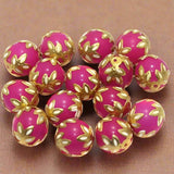 10 Pcs 12mm Meenakari Round Beads