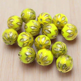 10 pcs 12mm Meenakari Round Beads