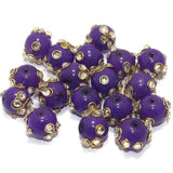 20 Pcs 12mm Glass Kundan Beads Round