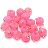 20 Pcs 12mm Glass Kundan Beads Round