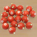 20 pcs 12mm Glass Kundan Beads Round