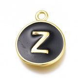 5 Pcs, 13mm Letter Z Brass Enamel charms Pendants