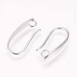 19x3mm Brass Earring Hooks Real Platinum Plated