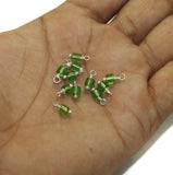 100 Pcs, 4mm Glass Loreal Beads Silver Plated