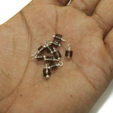 100 Pcs, 4mm Glass Loreal Beads Silver Plated