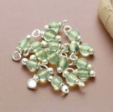 200 Pcs, 3.5mm Glass Loreal Beads Teal Silver Plated