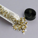 200 Pcs, 4mm Cats Eye Loreal Beads Tube Silver Plated